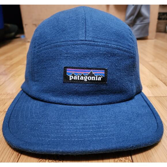 PATAGONIA - Maclure Hat P-6 Label 5 Panel Stone Blue Organic Cotton Outdoor OSFM - Picture 1 of 10